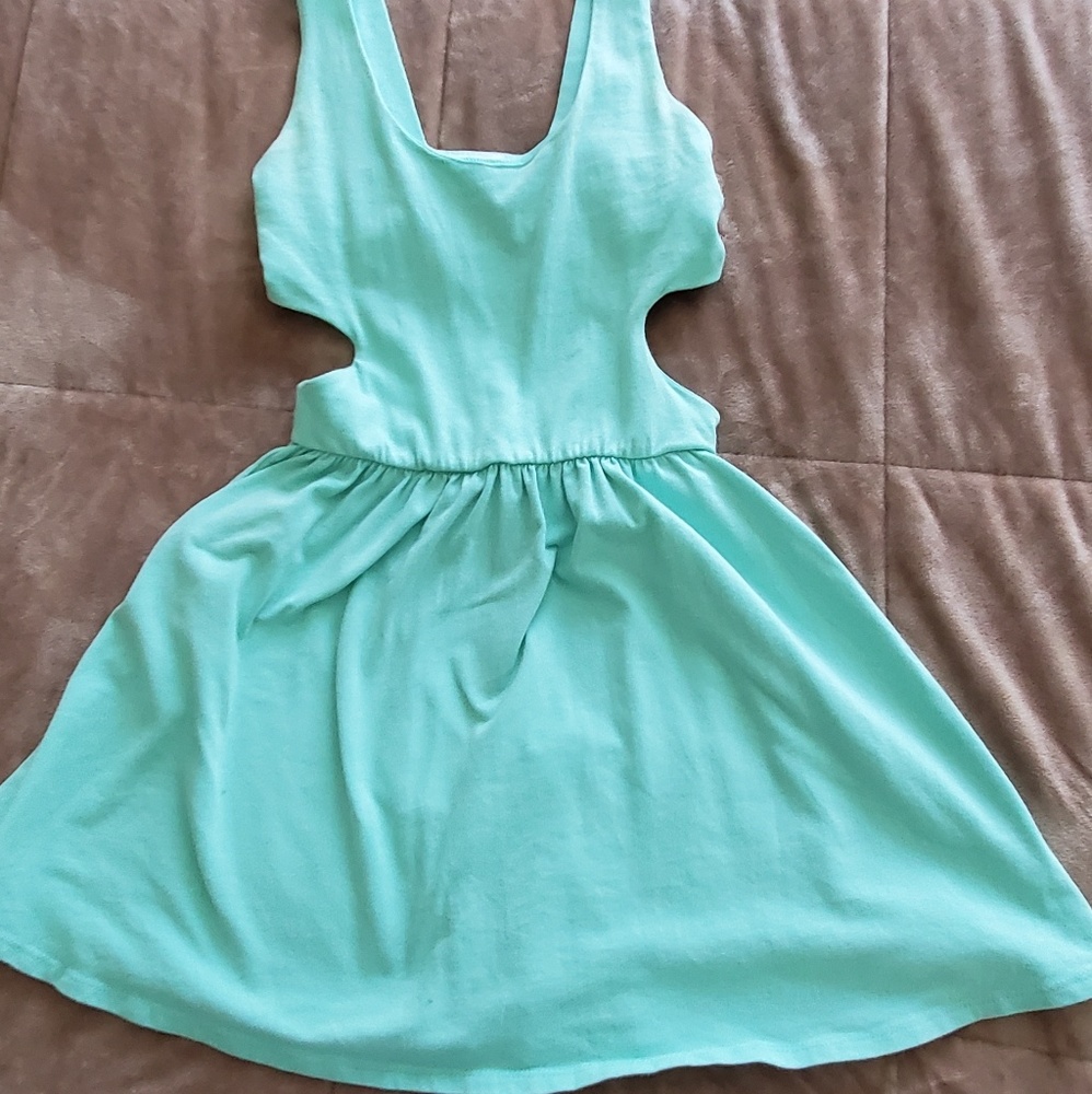 Turquoise L.A. Hearts Back Cutout Dress